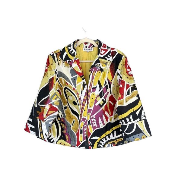 T6 90s VTG ANAGE Abstract Art to Wear Cape Blazer Jacket Avant-Garde Designer - Picture 1 of 4